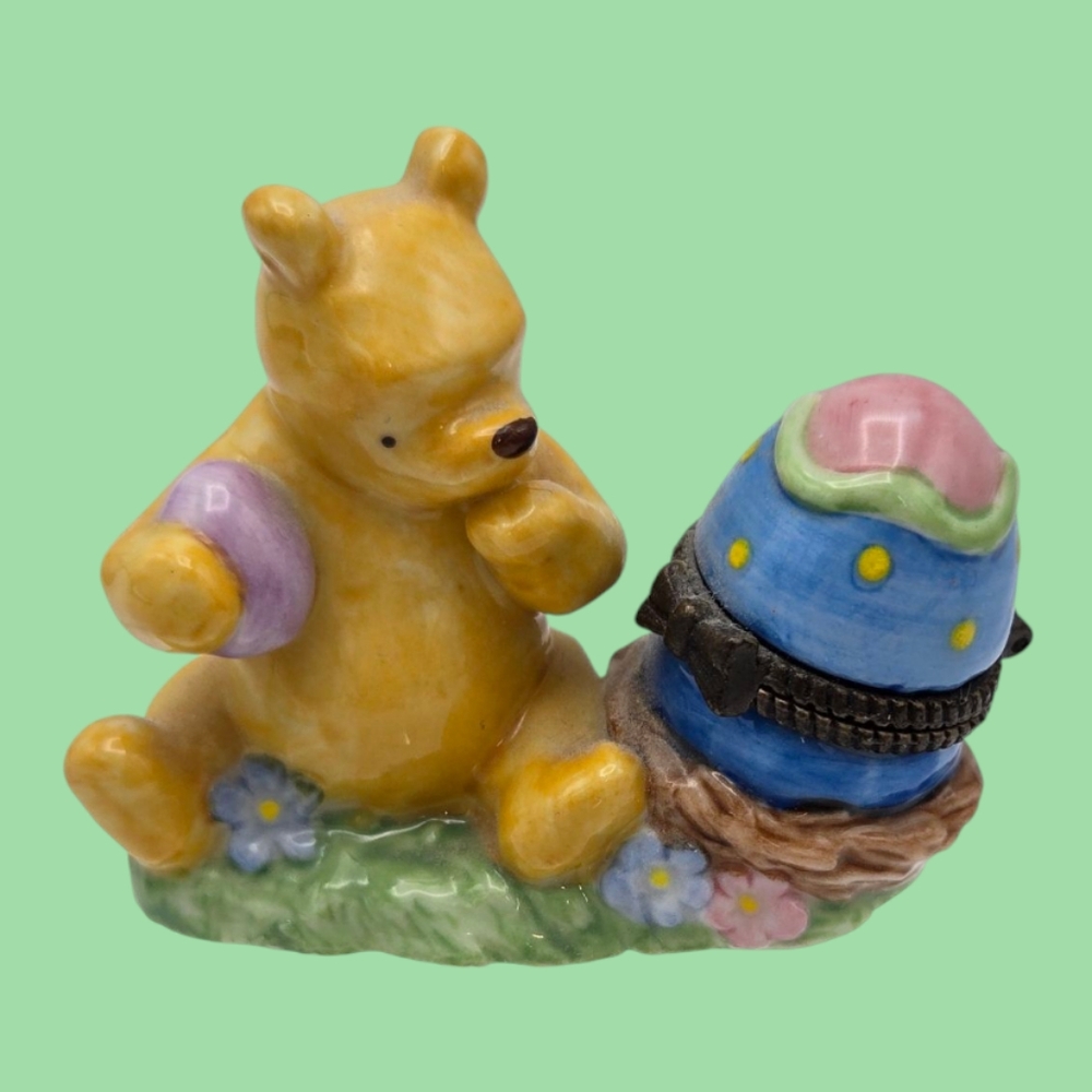Vintage Disney Winnie the Pooh Midwest Cannon Falls Trinket Box PHB Easter Egg
